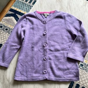 Lavender GENEVA Cashmere Cardigan Sweater Medium - Pretty Purple